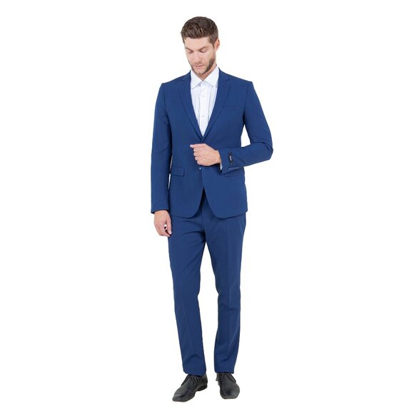 Vitto's Premium Polyester 2pc Mens Suit, Blue - Picture 2 of 6